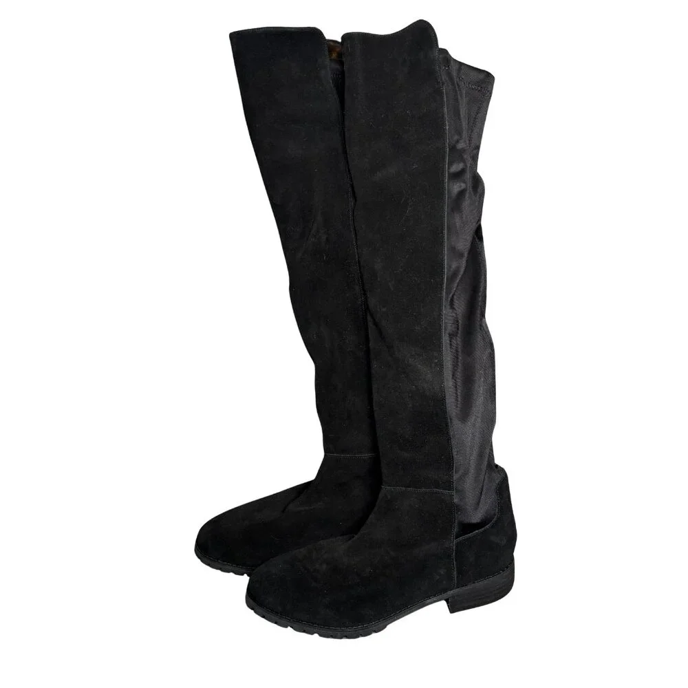Blondo Waterproof Black Suede Stretch Tall Boots – Women’s Size 7.5